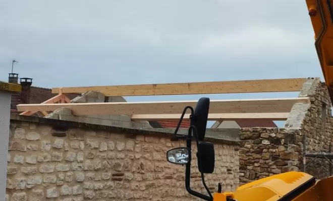 Pose de charpente, Pont-sur-Yonne, CLIPET CCEB