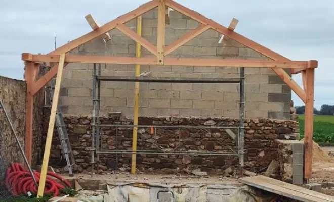 Pose de charpente, Pont-sur-Yonne, CLIPET CCEB